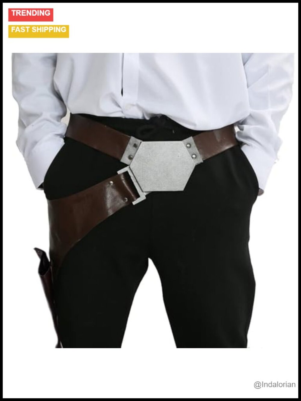 Han Solo Belt Cosplay Costume PU Leather Holster Adjustable Prop